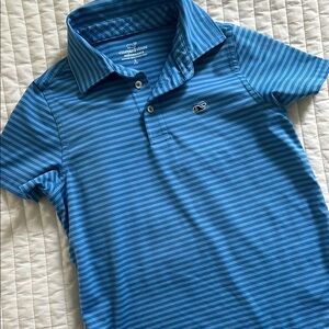 Vineyard Vines Blue and White Striped Polo